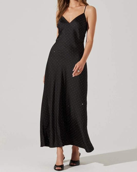 ASTR Bonney Rhinestone Maxi Slip Dress