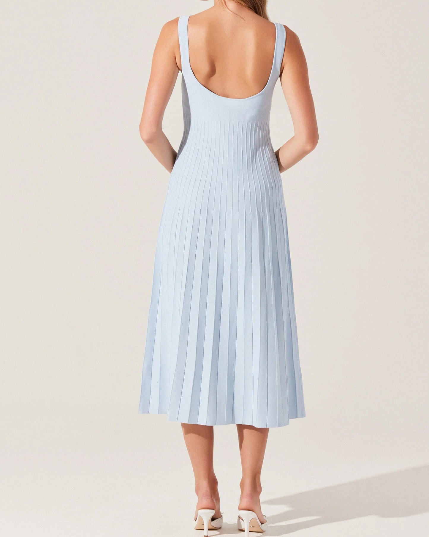 ASTR Aylin Pleated Midi Sweater Dress | Blue