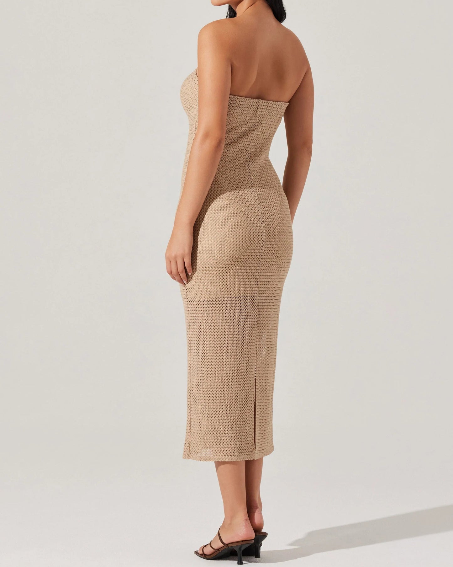 ASTR Kasandra Strapless Open Knit Dress | Natural