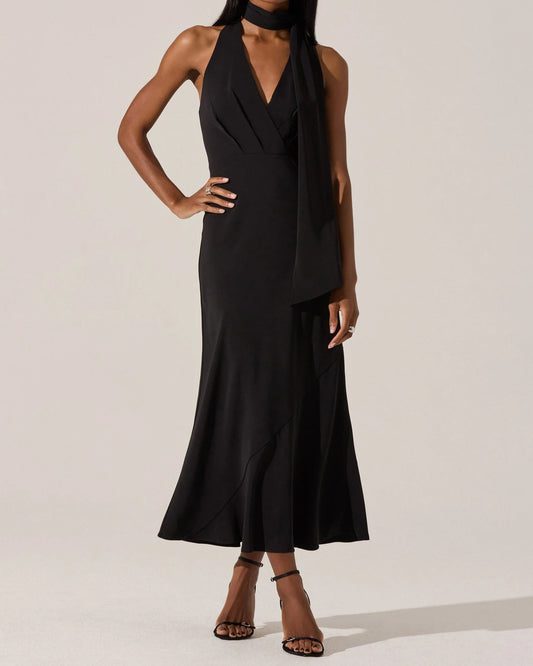 ASTR Hilaire Halter Midi Dress | Black