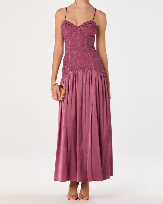 ASTR Kaylani Lace Bustier Maxi Dress | Mauve