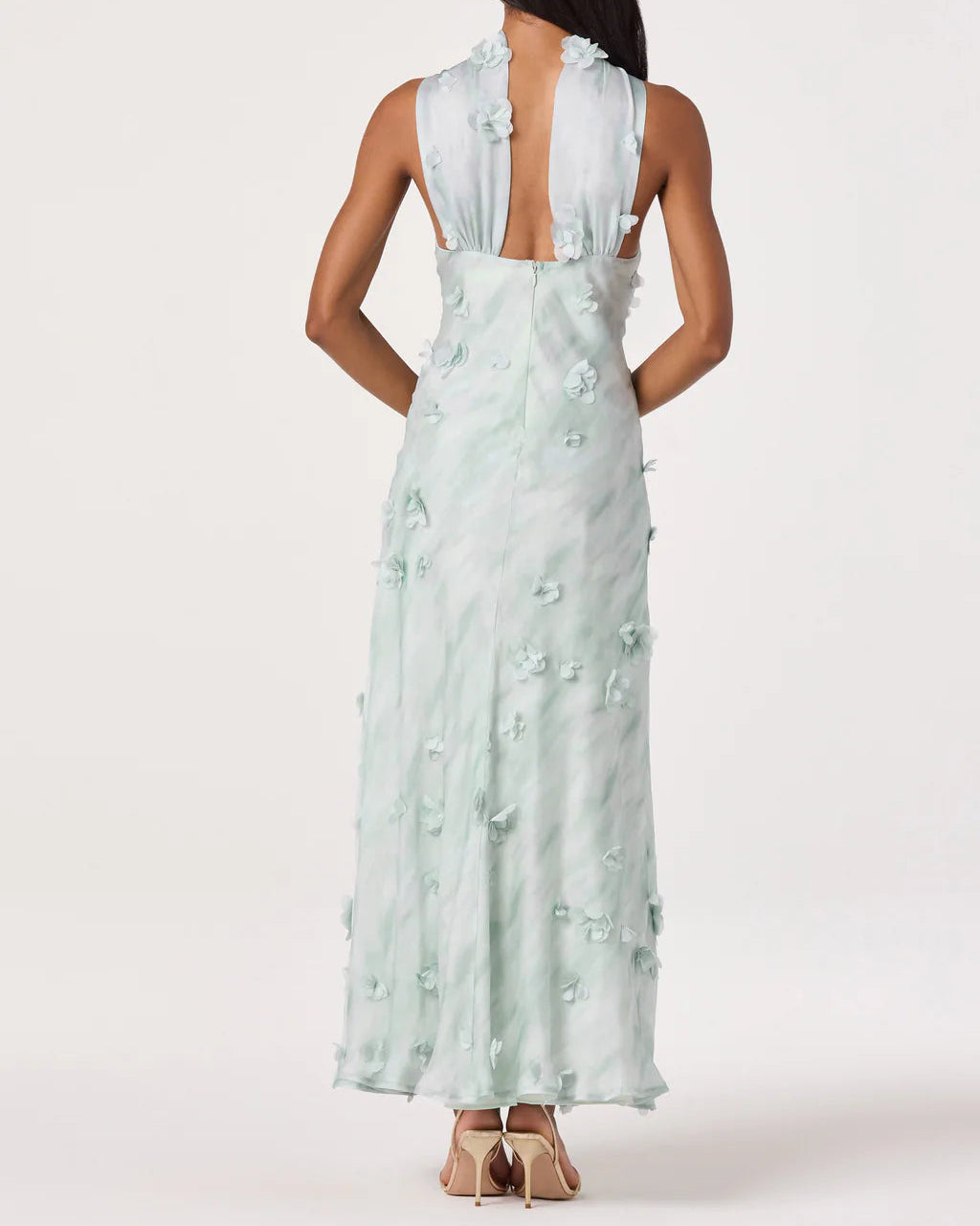 ASTR Ashley 3D Floral Maxi Dress | Seafoam
