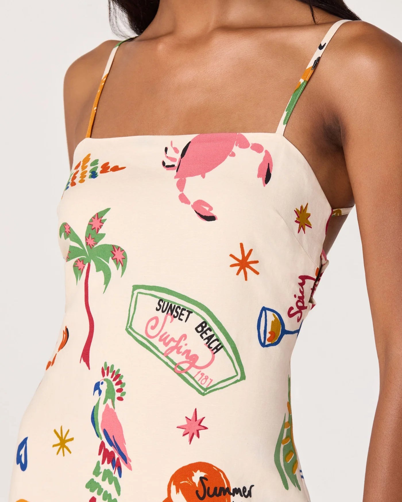 ASTR Valencia Novelty Print Open Back Mini Dress | Island Sketchbook