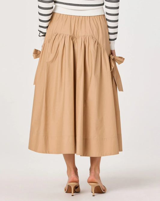 ASTR Lylah Bow Midi Skirt | Khaki