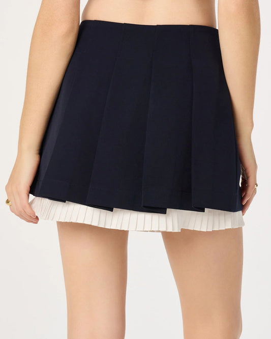 ASTR Melian Pleated Mini Skirt | Navy