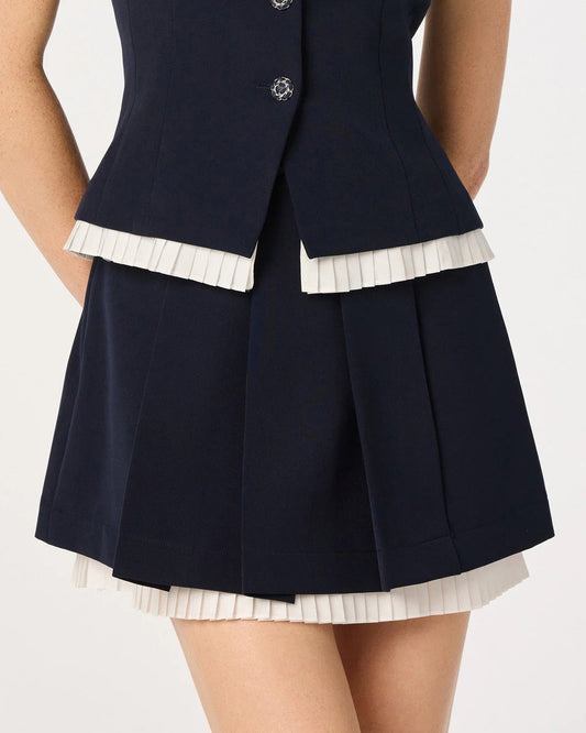ASTR Melian Pleated Mini Skirt | Navy