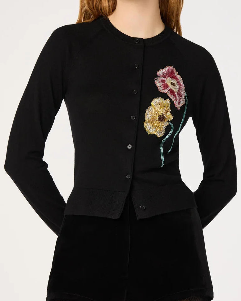 ASTR Alecia Beaded Floral Cardigan