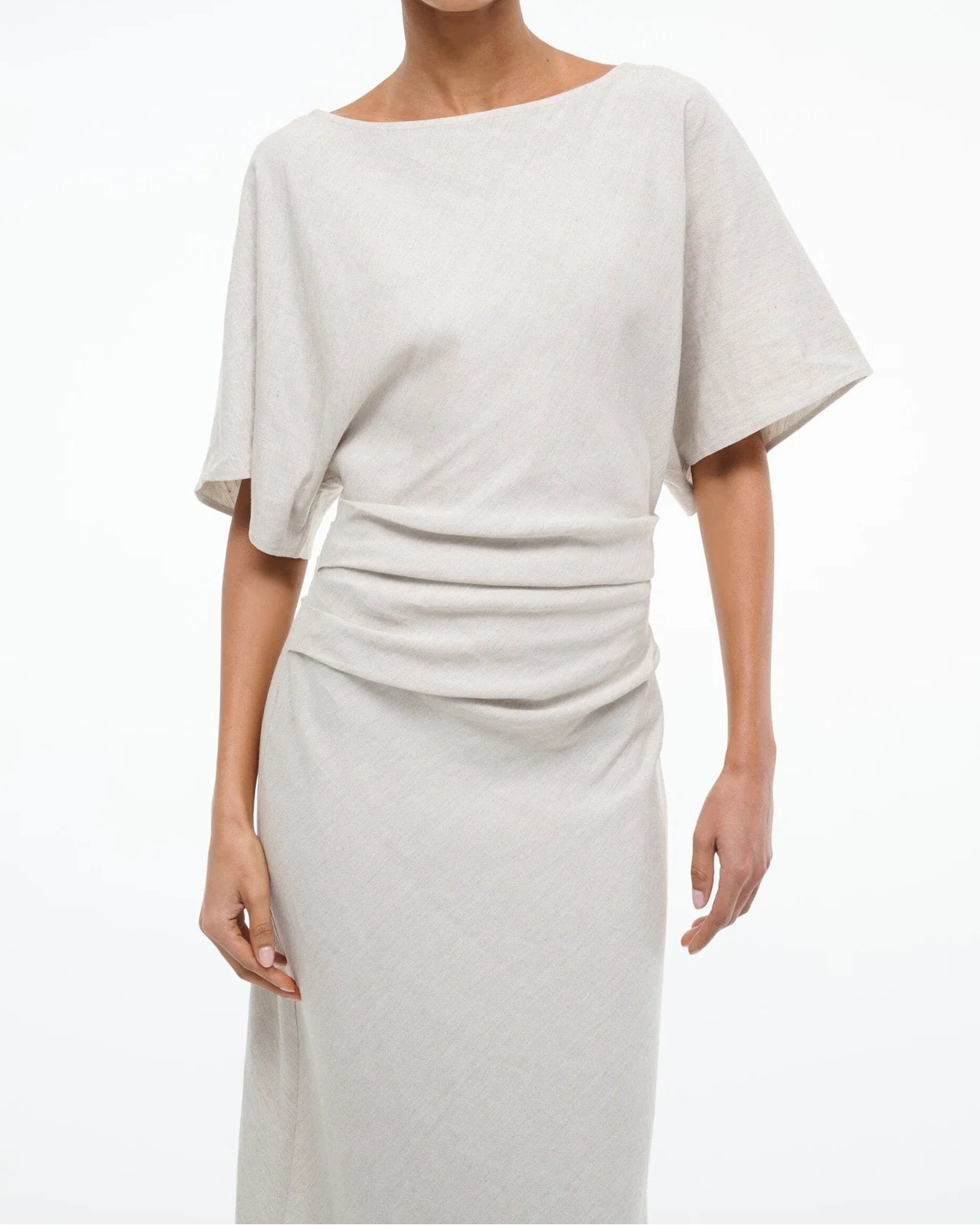 Staud Amelie Linen Midi Dress | Natural