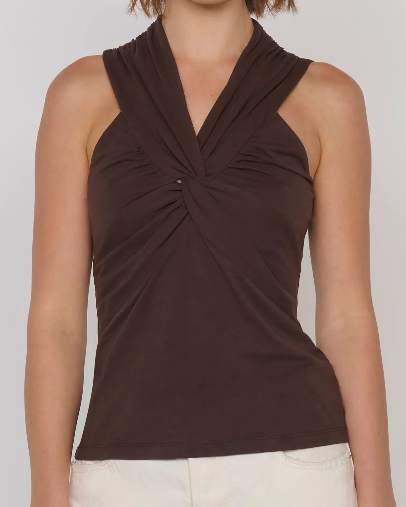Nation Anais Halter Tank | Cocoa