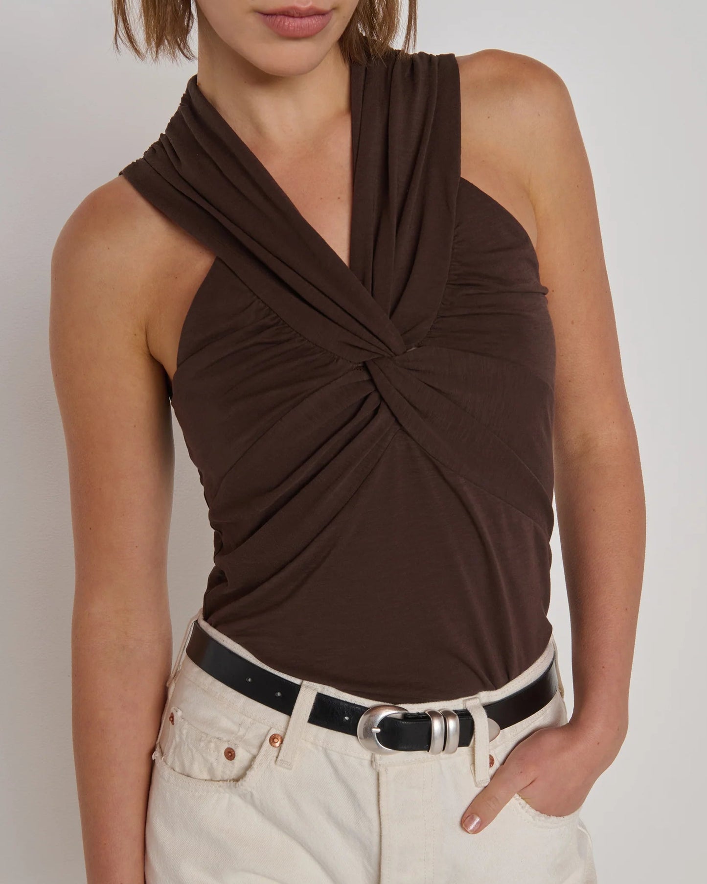 Nation Anais Halter Tank | Cocoa