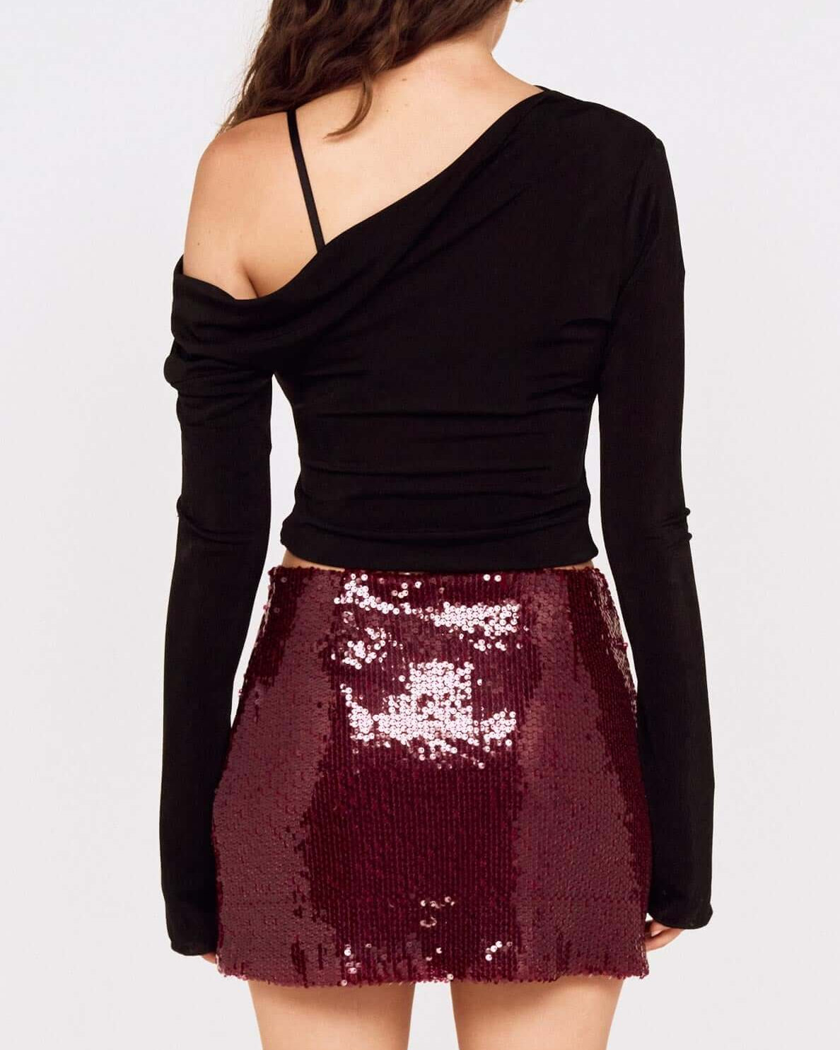 Mink Pink Purple Sequin Mini Skirt
