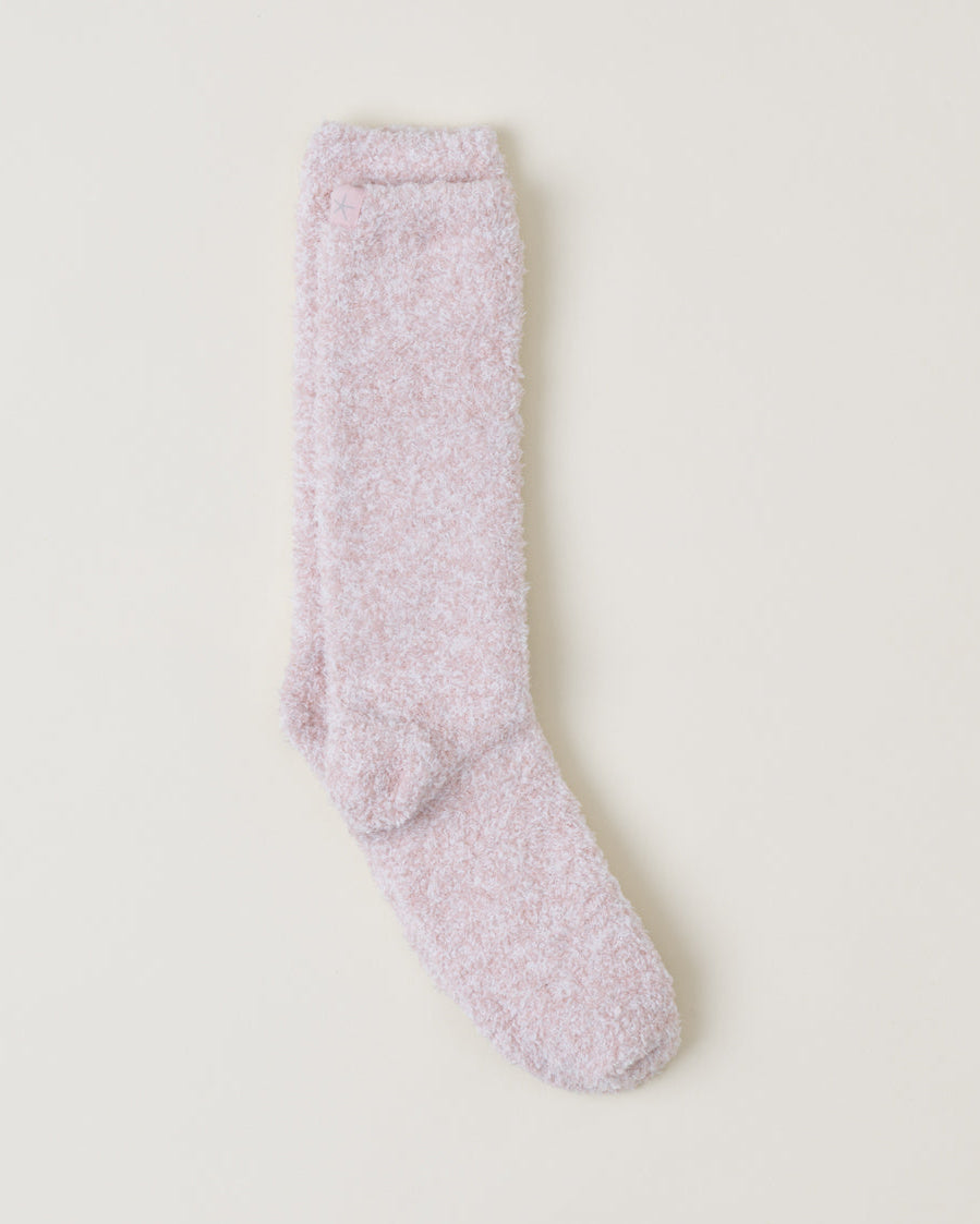 Barefoot Dreams CozyChic Heathered Socks | Dusty Rose/White