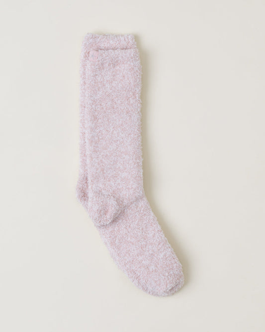 Barefoot Dreams CozyChic Heathered Socks | Dusty Rose/White