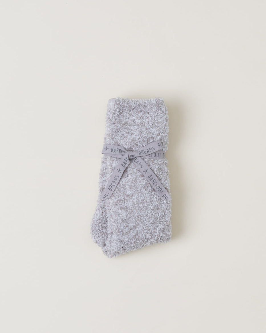 Barefoot Dreams CozyChic Heathered Socks | Oyster/White