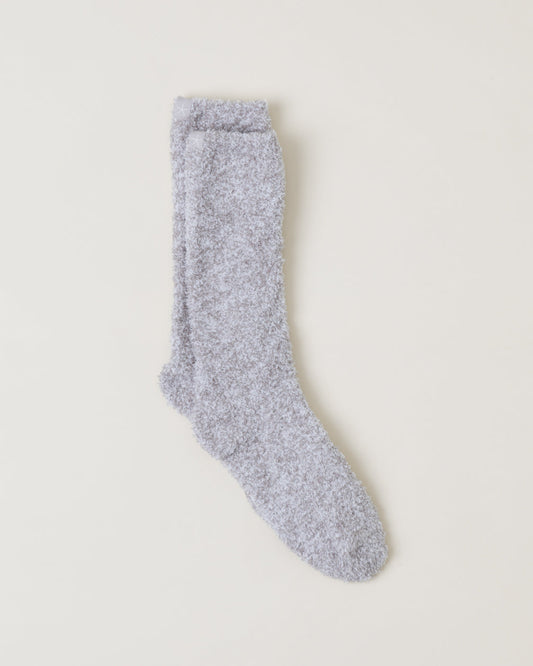 Barefoot Dreams CozyChic Heathered Socks | Oyster/White