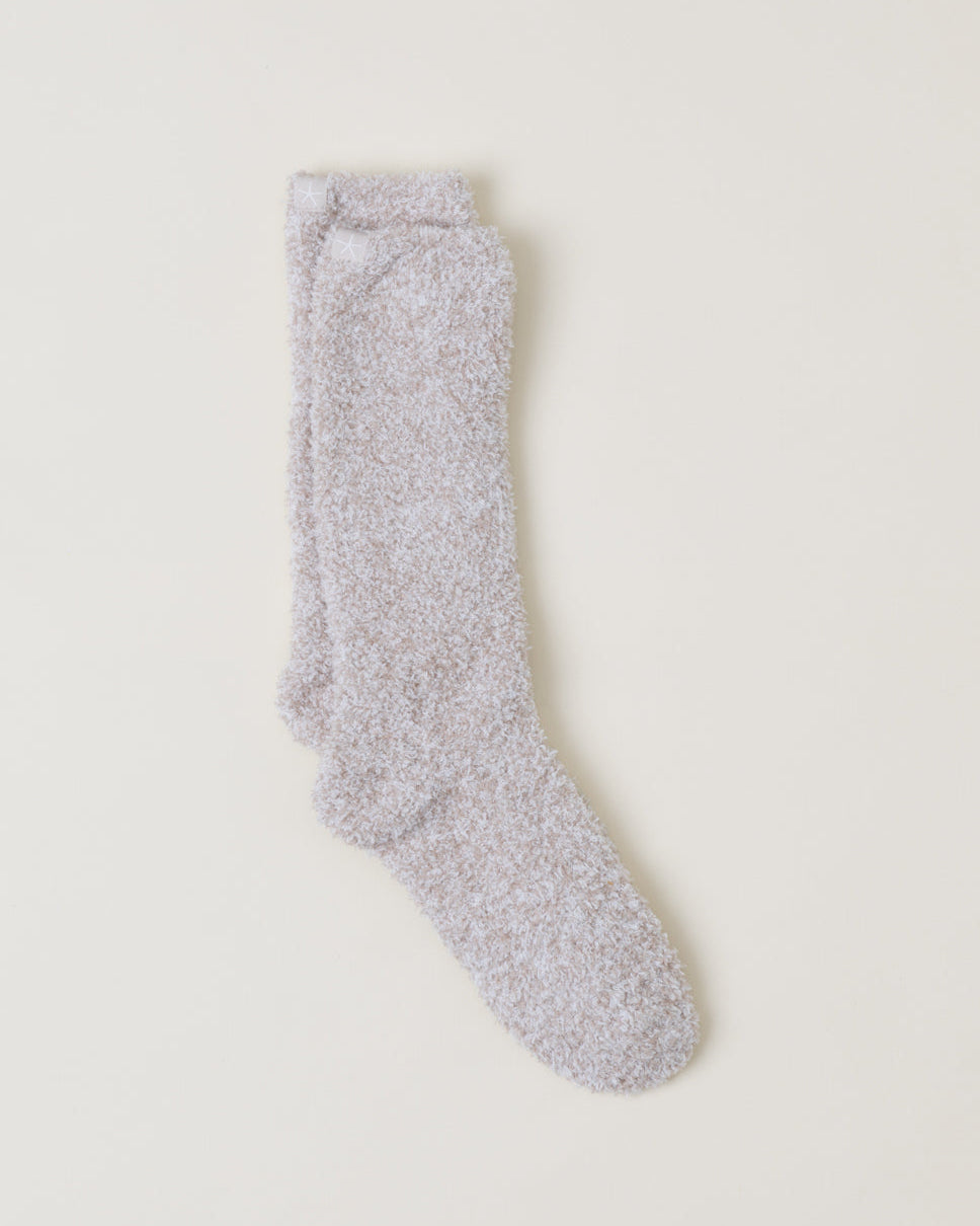 Barefoot Dreams CozyChic Heathered Socks | Stone/White