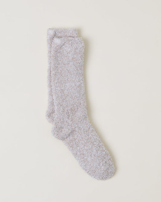 Barefoot Dreams CozyChic Heathered Socks | Stone/White