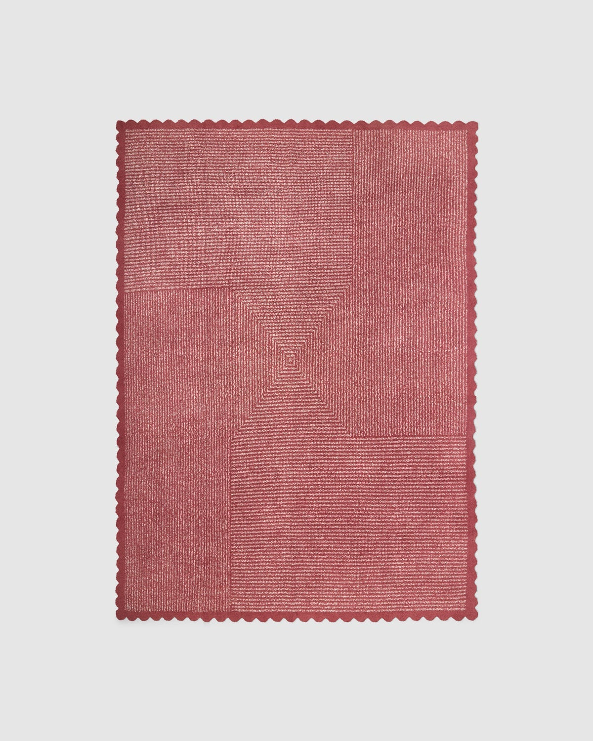 Barefoot Dreams Scallop Stripe Throw | Canyon Rose/Cream