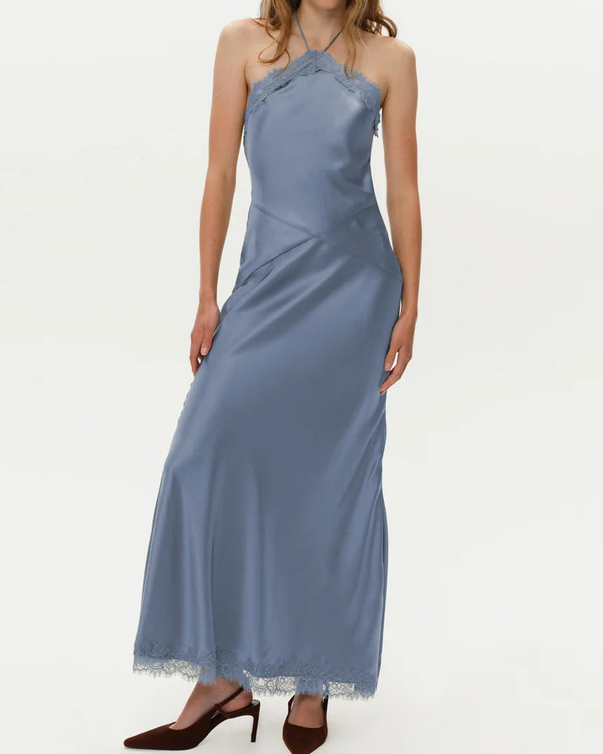 For Love & Lemons Jessica Maxi Dress | Slate Blue