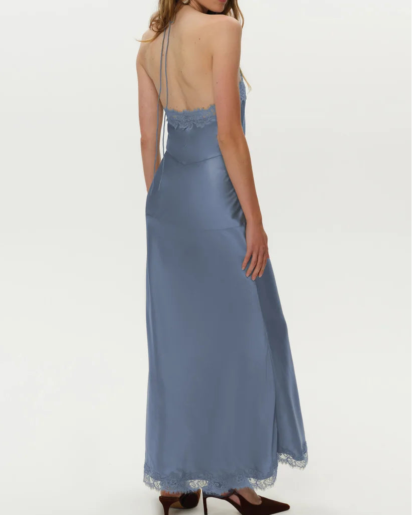 For Love & Lemons Jessica Maxi Dress | Slate Blue