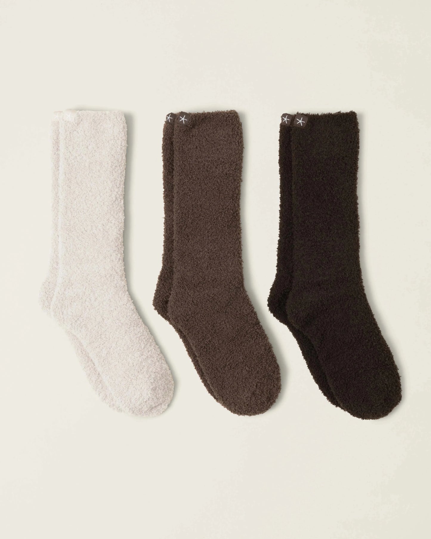 Barefoot Dreams CozyChic 3-Pack Sock Set | Espresso Multi