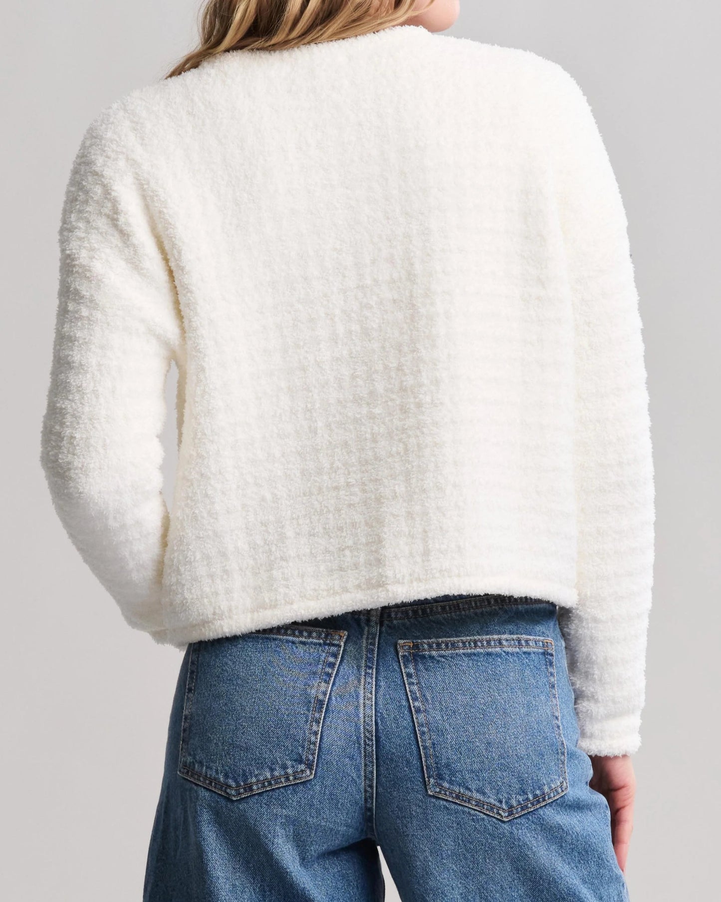 Barefoot Dreams CozyChic Textured Button Front Cardigan | Pearl