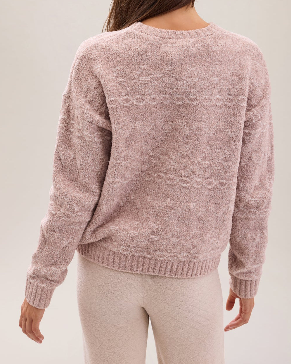 Barefoot Dreams FairIsle Crew Neck Pullover | Heathered Willow