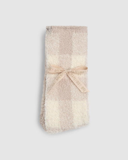 Barefoot Dreams Buffalo Plaid Socks | Stone Multi