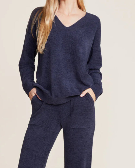 Barefoot Dreams CozyChic Ultra Lite V Neck Hi-Low Pullover | Tidewater