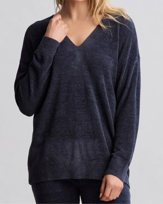 Barefoot Dreams Cozy Chic Ultra Lite V Neck Hi-Low Pullover | Tidewater