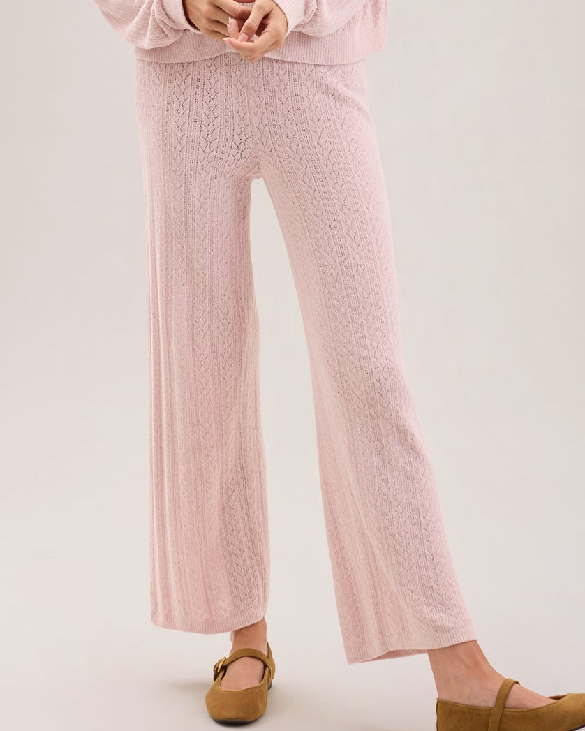 Barefoot Dreams CozyChic Pointelle Crop Pant | Petal