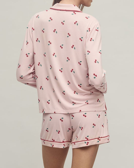 Barefoot Dreams Malibu Collection Cherry Print Pajama Set