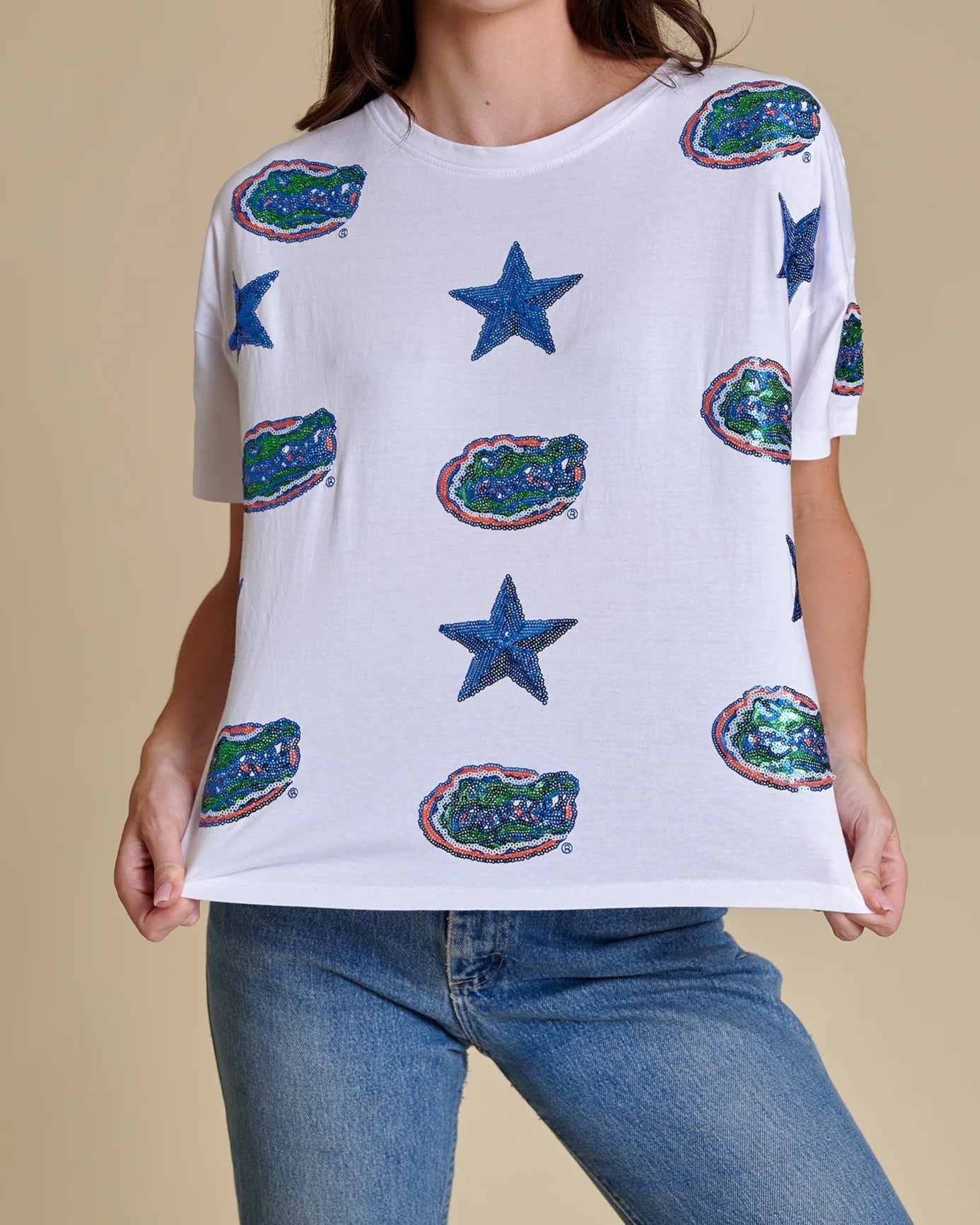 Stewart Simmons Game Day Sequin Boxy Tee