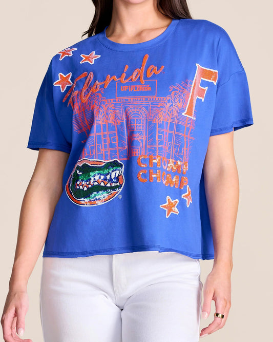 Stewart Simmons Fourth Quarter Sequin Tee | Florida