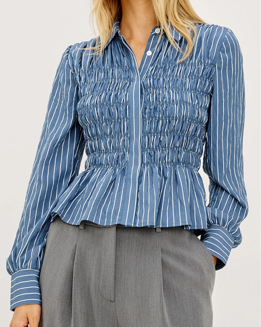 Rails Bradshaw Shirt | Washed Indigo Stripe