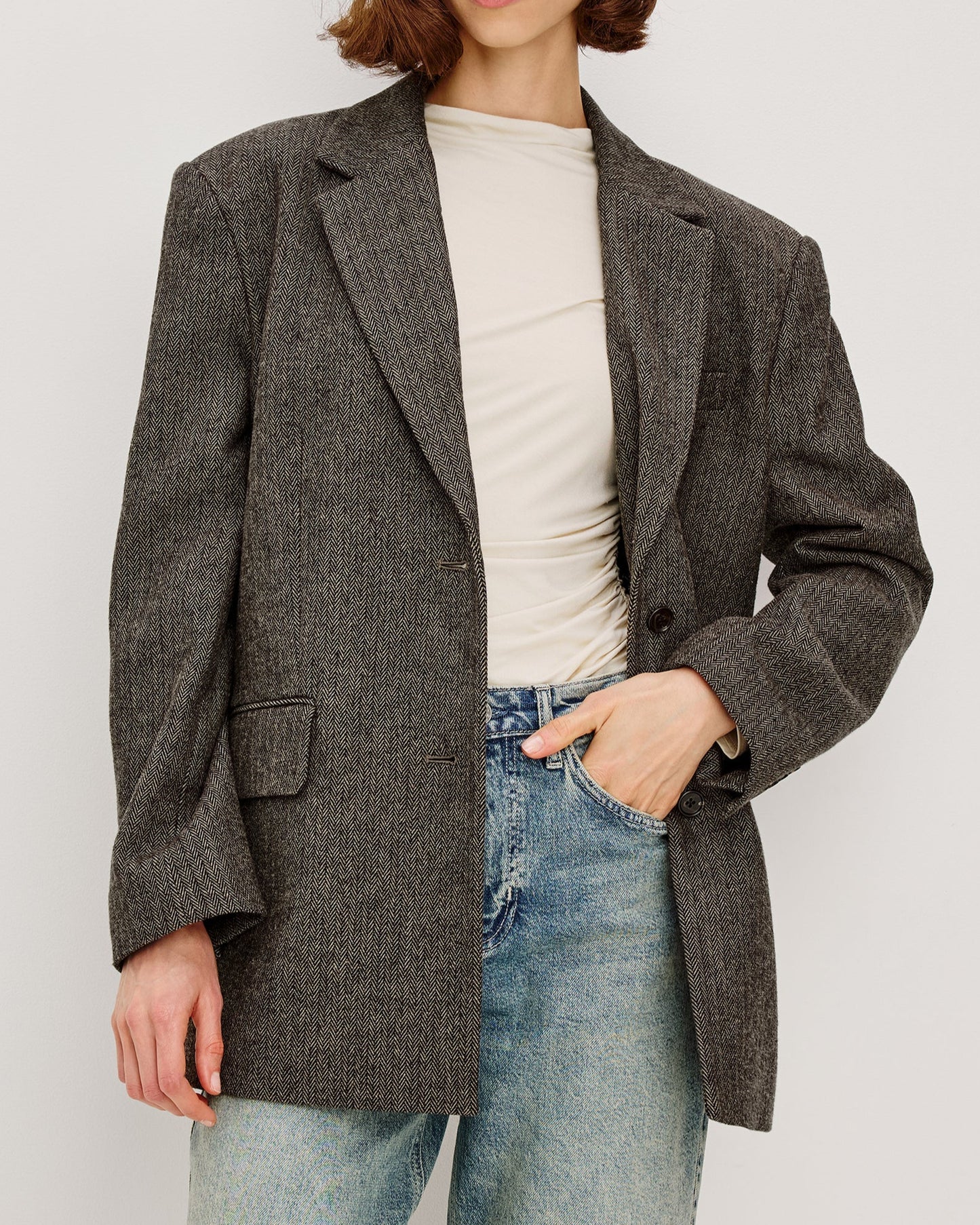 Rails Bridges Blazer | Camel Black Herringbone