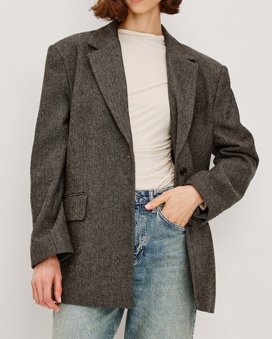 Rails Bridges Blazer | Camel Black Herringbone