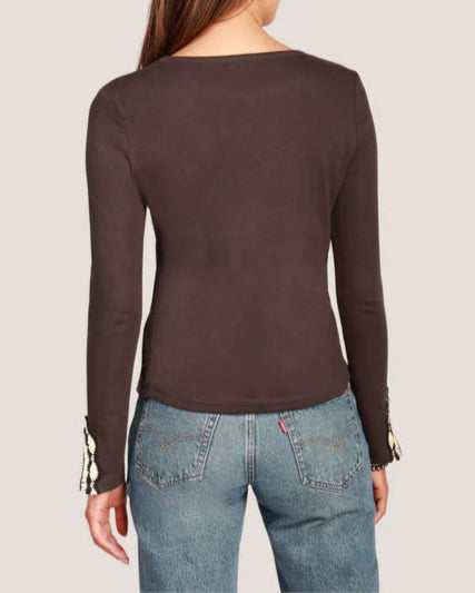 Dylan Beau Crochet Tee | Black