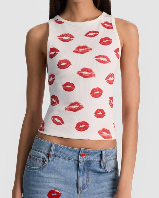 Alice + Olivia Allen Tank Top | Lips