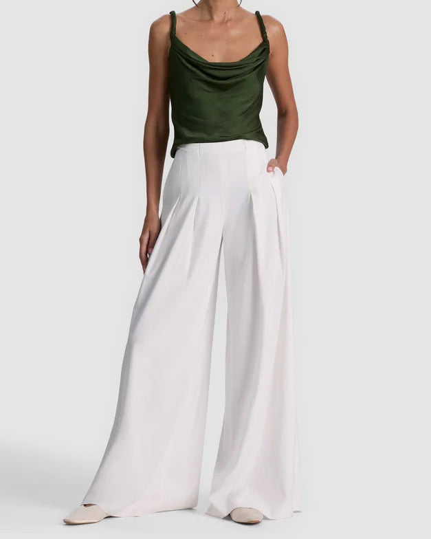 Alice + Olivia Monique Twist Strap Tank | Dark Fern