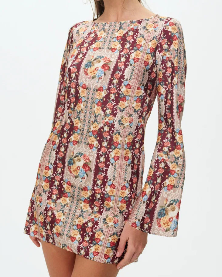 For Love & Lemons Maple Rose Mini Dress