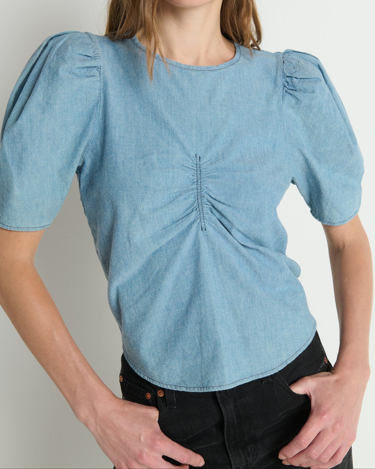 Nation Cecily Baby Doll Top | Chambray