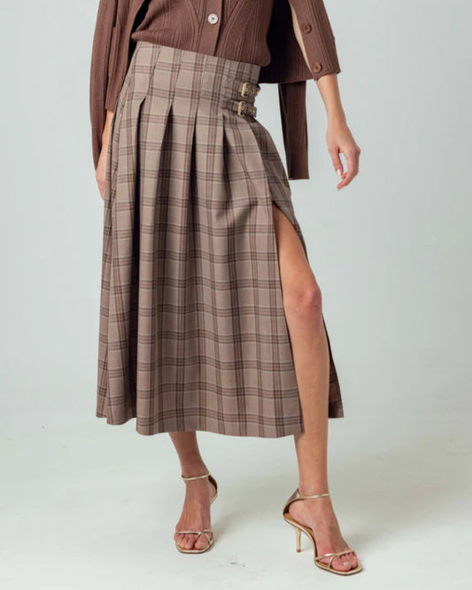 Sundays Casini Skirt | Mocha Plaid
