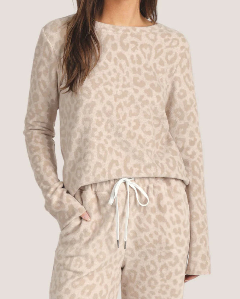 Dylan Cloud Fleece Crew | Cheetah
