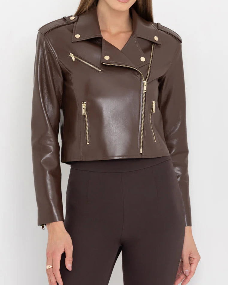Generation Love Cosita Vegan Leather Jacket | Mahogany