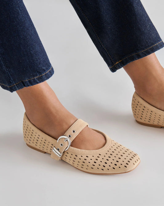 Dolce Vita Mikel Flats | Camel Perforated Suede