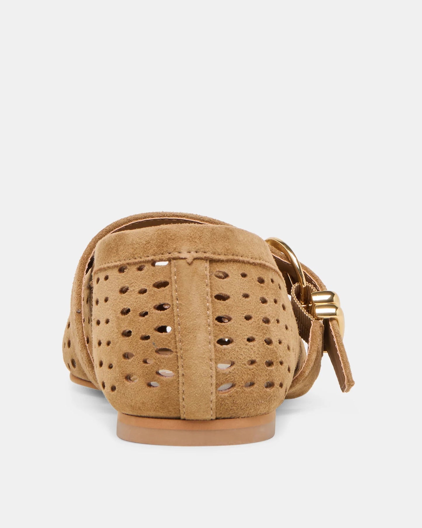 Dolce Vita Mikel Ballet Flats | Light Brown Perforated Suede