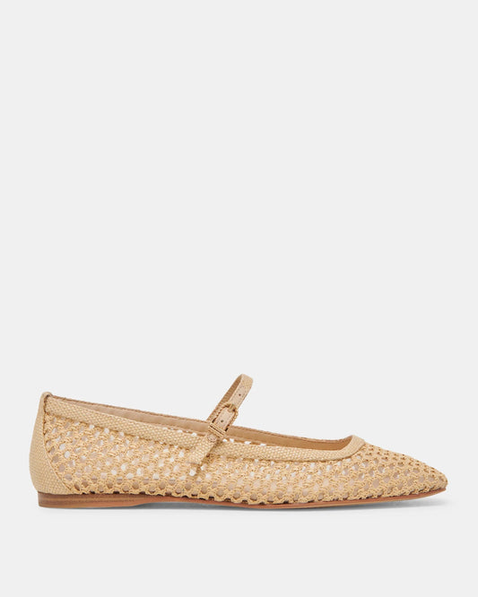 Dolce Vita Reyes Flat | Light Natural Woven Raffia