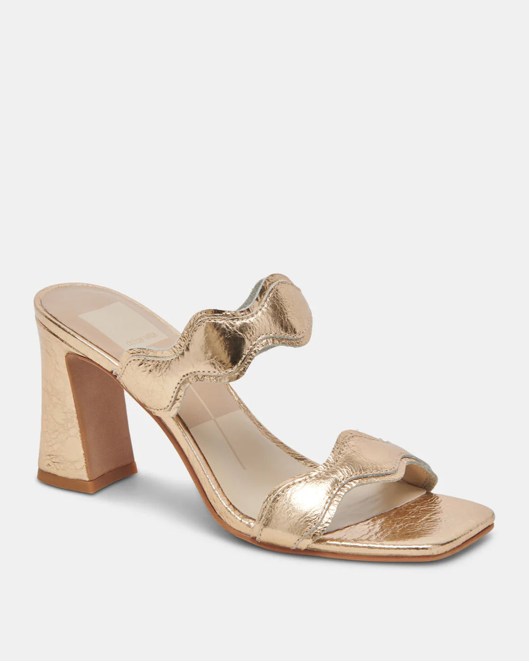 Dolce Vita Ilva Heels Gold Distressed Leather