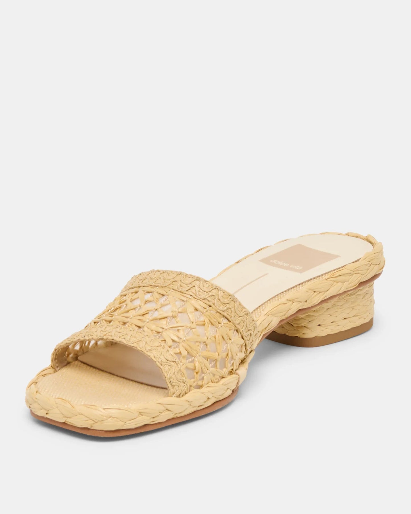 Dolce Vita Dixi Sandals | Light Natural Cross Hatch Raffia